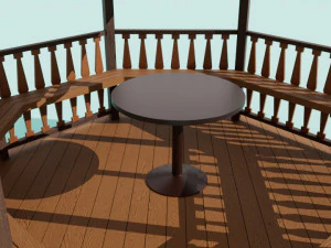 Wooden garden gazebo 3D Model