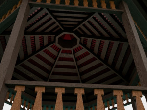 Wooden garden gazebo 3Dモデル