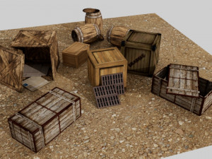 Boxes Low poly 3Dモデル