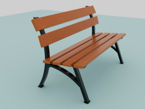 Wooden garden bench 3Dモデル