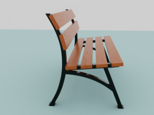 Wooden garden bench 3D Модель