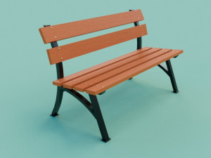 Wooden garden bench 3D Модель