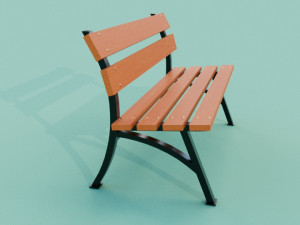Wooden garden bench 3D Модель