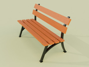Wooden garden bench 3D Модель