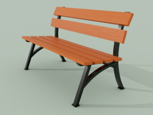 Wooden garden bench 3D Модель
