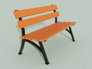 Wooden garden bench 3D Модель
