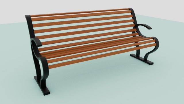 Garden bench Model 3D .c4d .max .obj .3ds .fbx .stl .blend 