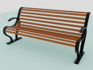 Garden bench Model 3D
