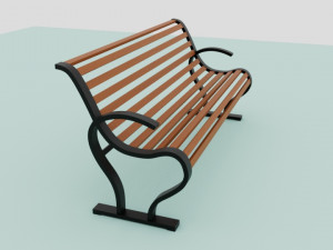 Garden bench Model 3D