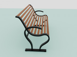 Garden bench Model 3D
