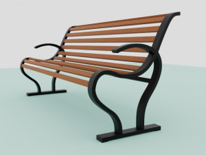 Garden bench Model 3D