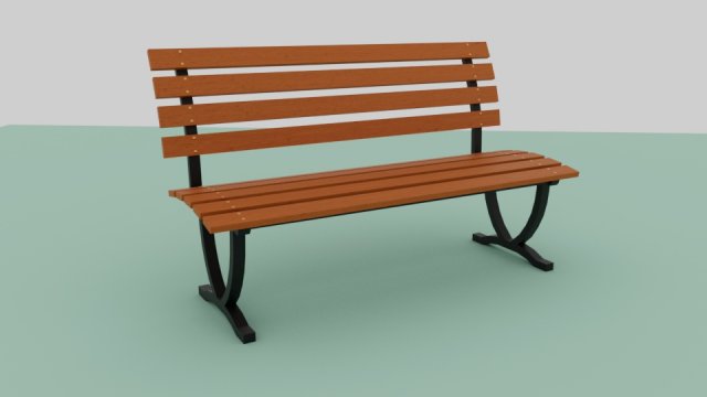 Park bench 3D Model .c4d .max .obj .3ds .fbx .stl .blend 