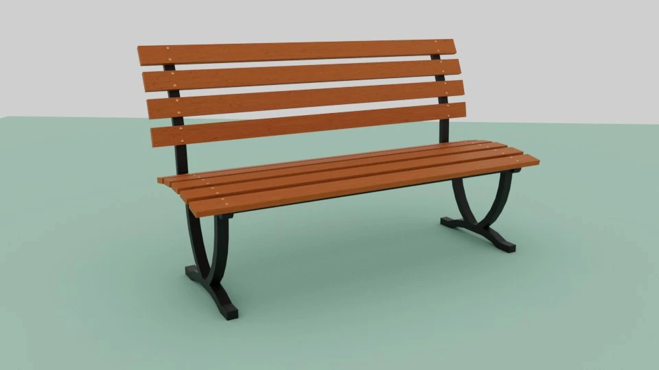 Park bench 3D Model .c4d .max .obj .3ds .fbx .stl .blend