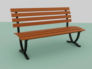 Скамейка в парке 3D Модель