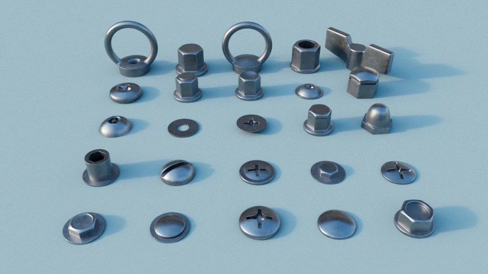 Screws A 3D Model .c4d .max .obj .3ds .fbx .stl .blend