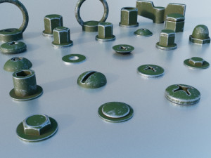 Screws Green Modello 3D