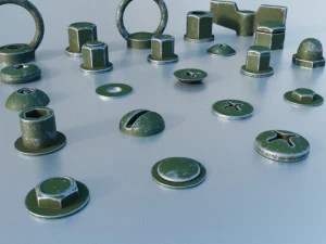 Sekrup Hijau Model 3D