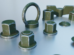 Screws Green Modello 3D