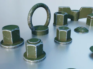 Sekrup Hijau Model 3D