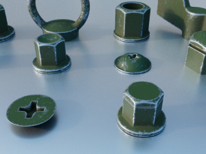 Screws Green Modello 3D