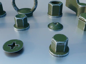 Sekrup Hijau Model 3D