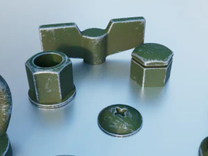 Sekrup Hijau Model 3D