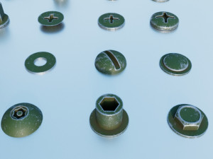 Screws Green Modello 3D