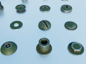 Sekrup Hijau Model 3D