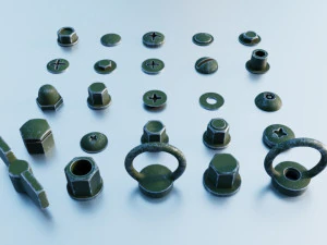 Sekrup Hijau Model 3D