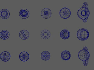 Sekrup Hijau Model 3D