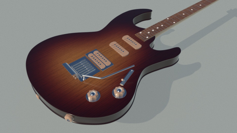Electric guitarB Modelo 3D .c4d .max .obj .3ds .fbx .stl .blend 