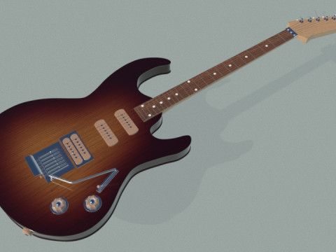 Electric guitarB Modelo 3D