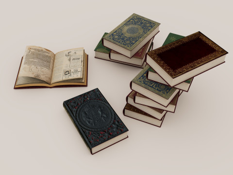 Old Books 3D Model