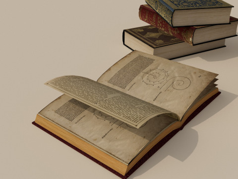 Old Books 3D 模型