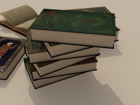 Old Books 3D 模型