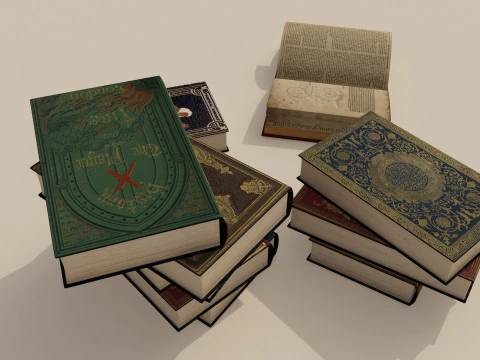 Old Books 3D Model