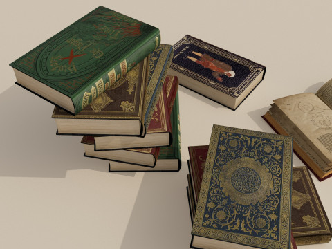 Old Books 3D 模型
