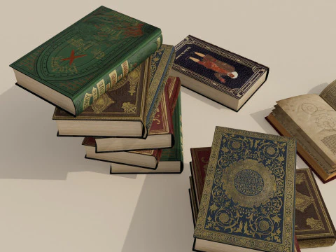 Old Books 3D Model
