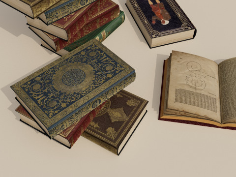 Old Books 3D 模型