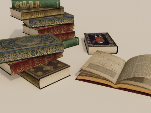 Old Books 3D 模型