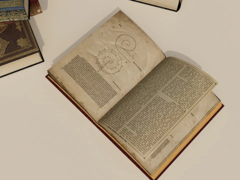 Old Books 3D Model
