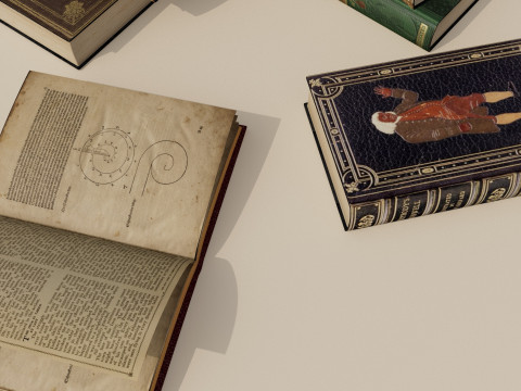 Old Books 3D 模型