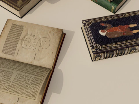Old Books 3D Model