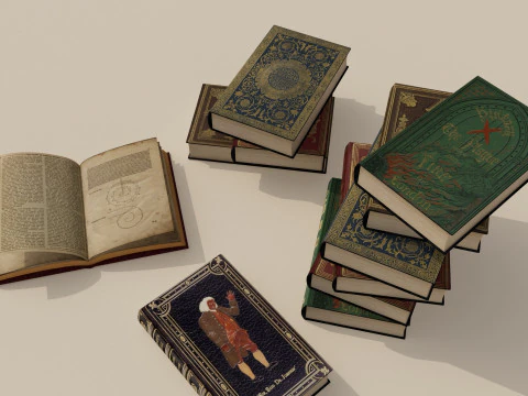 Old Books 3D Model
