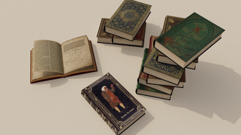 Old Books 3D 模型 .c4d .max .obj .3ds .fbx .stl .blend