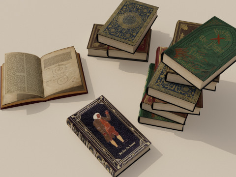 Old Books 3D-Modell