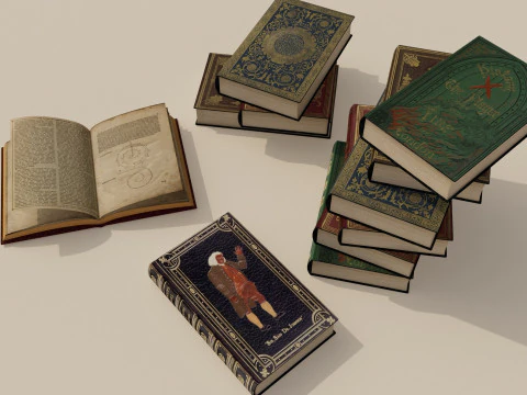 Oude boeken 3D Model