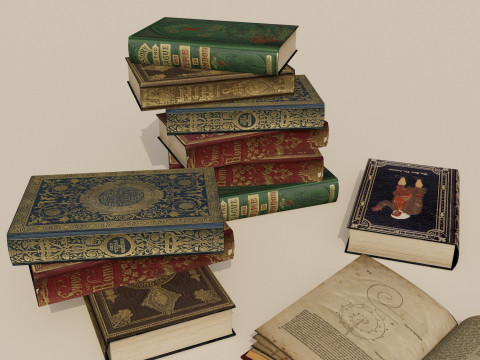 Old Books 3D 模型