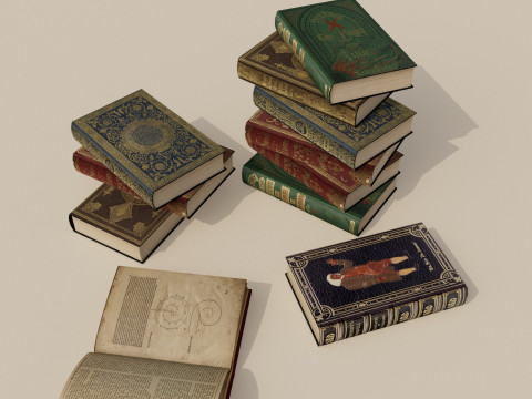 Old Books 3D 模型