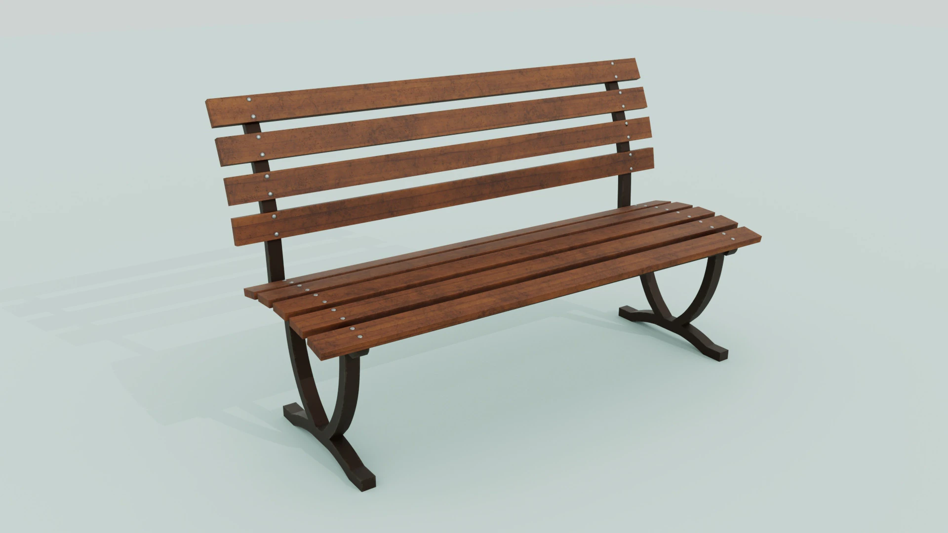 Bench brown 3D Model .c4d .max .obj .3ds .fbx .stl .blend 